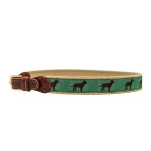 Preston Women’s Size 32 Chocolate Dog Green Belt Leather / Canvas